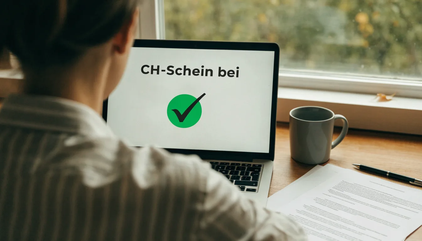Eine Holzbank steht vor einem Verwaltungsgebäude aus Stein mit hohen Fenstern, Herbstlaub liegt auf dem Boden.