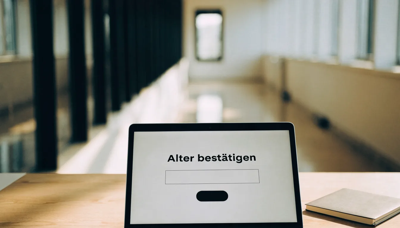 Ein langer, heller Flur in einem Verwaltungsgebäude mit Holzboden und hohen Fenstern am Ende, menschenleer.